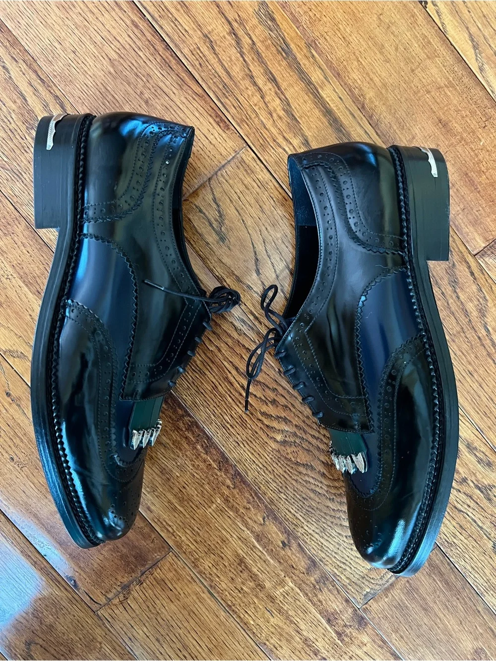 TOGA VIRILIS Men’s Shoes Polido Front Tassel Leather Brogues Size 13 (46 EU)
